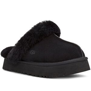 UGG Black Plush Slippers